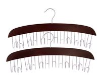 Ohuhu Belt Organizer, Belt Hanger, 12 Hooks Tie and Belt Hanger, Belt Racks, Belt Holder Holds Leather Belt, Bow Tie, Scarves and More for Men and Women, Sturdy Metal Hanger, 2 Pack, Walnut