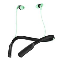 Skullcandy Method Bluetooth Wireless Sweat-Resistant Sport Earbuds with Microphone, Secure Around-The-Neck Collar, 9-Hour Rechargeable Battery, Perfect for Working Out, Black/Mint