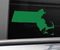 Nashville Decals Massachusetts Vinyl Decal Laptop Car Truck Bumper Window Sticker, 6.5" x 4", Green