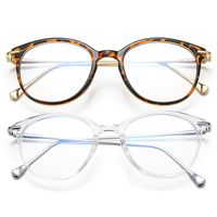 COASION Blue Light Blocking Glasses for Women Vintage Round Anti Blue Ray Computer Game Eyeglasses (Tortoise/Gold + Transparent/Silver)