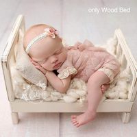 Baby Photo Props Cot Newborn Photography Props Boy Small Wooden Bed Photo Studio Props Baby Photography Props Cot Gift for Baby Boys and Girls