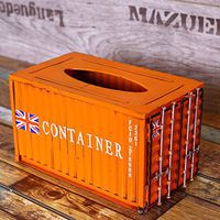 T-ZJHC Metal Crafts Creative Tray Container Container Tissue Box Shipping Freight Generation Handmade Metal, D30-66201-Yellow