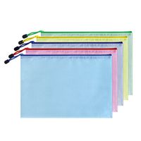 KATEVO Zipper File Bags, Pack of 5, 5 Colors Zippered Water-Resistant PVC Bag Storage Pouch for Women, Men Organizer Document, Business Receipts, Cosmetics, Travel Accessories (A4 13.2''x9.5'')