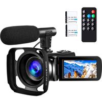 Camcorder Video Camera Digital YouTube Vlogging Camera Ultra HD 2.7K 30 FPS 24MP Wifi Camcorders with Microphone, Night Vision Camcorder with Lens Hood and Remote Control, 2 Batteries