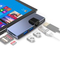 Surfacekit for Microsoft Surface Pro 6/ Surface Pro 5/ Surface Pro 4. Surface Pro Dock with Proprietary Interface - Ethernet LAN - HDMI (4K@30Hz) - 2 x USB 3.0 - SD/Micro SD Card Slot- Aluminum Shell