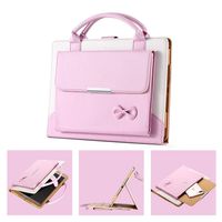 iPad Air 10.5" 3rd Gen Case 2019, elecfan PU Leather Smart Stand Case with Wallet File Business Pocket Lightweight Full Body Protection Handbag Fit for iPad Air 3 10.5" 2019/iPad Pro 10.5" 2017, Pink