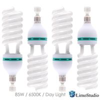 LimoStudio Full Spectrum Lighting Bulb 85W Photography Photo CFL 6500K, 4 Bulbs, Daylight Pure White, AGG120