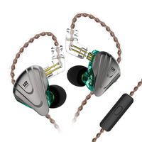 KZ ZSX 6 Drivers Earbuds Headphone, 5BA 1DD HiFi KZ Earphone KINBOOFI in Ear Headset with Detachable 2 Pin Cable (Green with Microphone)