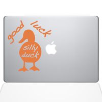 The Decal Guru Good Luck Silly Duck MacBook Decal Vinyl Sticker - 13" MacBook Pro (2016 & Newer) - Orange (1069-MAC-13X-P)