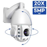 ONWOTE 5MP 20X IP PTZ PoE Security Camera with Audio, 2592x1944P Super HD, 355° Pan 90° Tilt 20X Optical Zoom, 4.7-94mm Motorized Autofocus Lens, Auto Cruising, 300ft IR IP66, Work w/ONWOTE PoE NVR