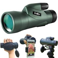 Gosky 12x55 High Definition Monocular Telescope and Quick Smartphone Holder - 2018 Newest Waterproof Monocular -BAK4 Prism for Wildlife Bird Watching Hunting Camping Travelling Wildlife Secenery