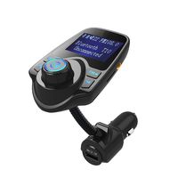 Bluetooth FM Transmitter, Autoday T10 Automotive Wireless Car Adapter Car Kit Mp3 Player Handsfree Calling Dual USB Port Modulator Full Frequency with Aux Input/Output, TF Card