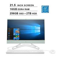 2020 HP Pavilion All-in-One 21.5 Inch FHD 1080P Desktop (Intel Celeron G4900T 2.9GHz, 16GB DDR4 RAM, 256GB SSD (Boot) + 2TB HDD, Intel UHD Graphics 610, WiFi, Bluetooth, HDMI, Windows 10) (Mint)