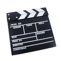Clapper Board Odowalker Black Clapperboard Clap-Stick Dry Erase Cut Action Scene for Hollywood Camera Film Studio Home Movie Video 7.87x7.87 inch