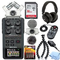 Zoom H6 Handy Recorder with Interchangeable Microphone System, APH-6 Accessory Kit, 16GB SD Card, Headphones, Batteries, Flexible Tripod