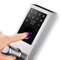 AIGURD Biometric Smart Fingerprint Door Lock Open Modes Switch OLED Panel Operation Perfect for Home Office 4 AA Batteries Required-Silver,Left Handed