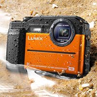 Panasonic DC-TS7D Lumix TS7 Waterproof Tough Camera, 20.4 Megapixels, 4.6X Zoom Lens, USA, with 3" LCD, Orange (Renewed)