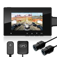 Motorcycle Recording Camera System HaloCam M1, 1080P Dual Lens Dash Cam Dvr, Rear View Sports Action Camera, Waterproof Lens, Video Driving Recorder with WiFi&GPS, 2.7" LCD, 155 Degree Angle, 256G Max