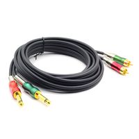 SiYear 10FT 6.35mm Dual 1/4 inch TS Mono Plug to Dual RCA Male Interconnect Cable Patch Cable Cords，AUX Audio Convertor Adapter Cable(3m)