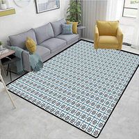Bigdatastore Blue Striped Area Rug Under Table, Under The Sea Ocean Nautical Ship Captain Deck Symbol Helm Rudder, Fashionable High Class Living Bedroom Rugs(2.5'x 7')