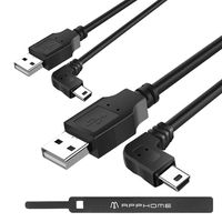 2-Pack 6.6ft Mini USB Charging Cable Compatible for Garmin Nuvi, APPHOME USB 2.0 A-Male to Mini-B Car Vehicle Cord Compatible for Garmin GPS Nuvi 200 57LM 67 C255 2539LMT 2597LMT Dashcam