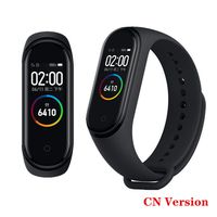 PADY Original Mi Band 4 0.95" 3 Color AMOLED Screen Smart Bracelet Smart Band Heart Rate Monitor Sleep Monitor Fitness Tracker Bluetooth Sport 5ATM Waterproof Standard Version (Black-CN Version)