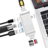 SHUSY USB C Hub, 6-in-1 MacBook Adapter with PD Charging Port, 4K HDMI Output, Card Reader, 2 USB 3.1 Ports for Type C Laptop (Silver) ...