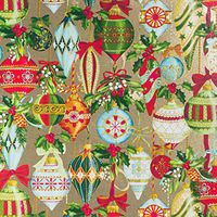 Jillson & Roberts Bulk Gift Wrap, Ornamental Beauty Gold, 1/2 Ream 417' x 24"