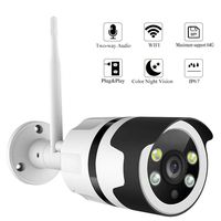 Color Night Vision IP Camera, WiFi Wireless Security Camera Surveillance Bullet Outdoor WiFi Camera Waterproof IP67,Two-Way Audio,HD 1080P,Motion Detect,Email Alert,Micro SD,Card/Onvif NVR Storage