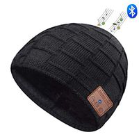 Zonman Bluetooth Beanie Hat Wireless 4.2 Hands-Free Knit Music Cap with HD Stereo Speaker Headphone Mic Rechargeable USB for Winter Fitness Outdoor Sports (Y01-Black)