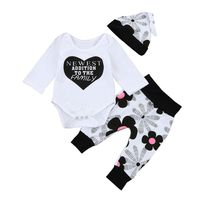 Newborn Kids Baby Girls Outfits Clothes, Keepfit Letter Romper Tops+Floral Pants+Hat Set (12-18 Months, White)