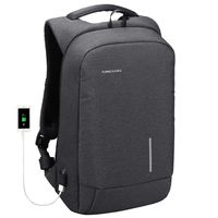 Christmas gift Lightweight Traveling Laptop Backpack, Kingsons Slim Business Travel Computer Bag with USB Charging Port Anti-Theft Water Resistant for 15.6-Inch Laptop Rucksack (Dark Grey)