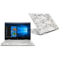 MightySkins Skin Compatible with HP Envy x360 Convertible 15" (2018) - White Marble | Protective, Durable, and Unique Vinyl Decal wrap Cover | Easy to Apply, Remove | Made in The USA