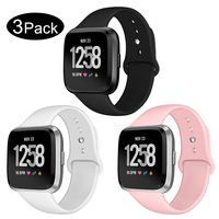 Kmasic Sport Band Compatible Versa/Versa Lite Edition 3 Pack, Soft Silicone Strap Replacement Wristband Compatible Versa Smart Fitness Watch, Large Small