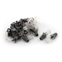 uxcell 25 Sets Gray Boot Cover Protector RJ45 Cat5 Cat5e Cat6 Network End Connector