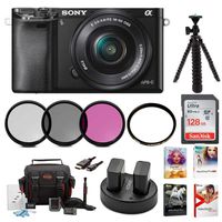 Sony Alpha a6000 Mirrorless Camera (Black) with 16-50mm and Accessory Bundle