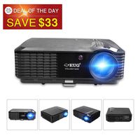 EUG LCD HD Video Projector - Wxga 4500 Lumen Support Full HD 1080P Red/Blue 3D MHL Compatible, LED Home Theater Cinema Projectors Built-in Speakers for Backyard Football Outdoor Movie Gaming Consoles