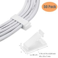 Ethernet Cable Organizer, Ikerall Adhesive Wire Management Clamps Desktop Cord Holder Hider Charging Cable Drop Organizer(Size: 1.78 x 0.75 x 0.28 in / 50 - Pack)