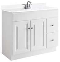 Design House 545095 Wyndham White Semi-Gloss Vanity Cabinet with 2-Doors and 2-Drawers, 36-Inches Wide by 21-Inches Deep by 31.5-Inches Tall