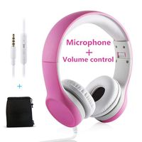 YUSONIC Kids Headphones,Volume Limiting Ear Foldable Small Kid Safe Headphones Toddlers headsets for School Boys Girls Children ipad Compatible （Pink