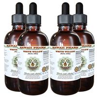 White Willow Alcohol-Free Liquid Extract, Organic White Willow (Salix Alba) Dried Bark Glycerite Natural Herbal Supplement, Hawaii Pharm, USA 4x4 fl.oz