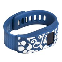 WITHit French Bull Designer Sleeve Compatible with Fitbit Charge/Fitbit Charge HR - Band Cover - Vines Blue/White