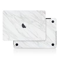 White Marble Stone Skin Decal (4-in-1) Full-Size 360° Protector Cover Apple MacBook Pro 13 Inch A1706 A1708 A1989 (2016 to 2019 Model, with & w/o Touch Bar & ID) Black Keyboard Cover