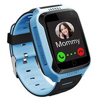GPS Waterproof Kids Smart Watch for Students, Girls Boys Touch Screen Smartwatch with GPS/LBS Tracker Voice Chat One-Key SOS Help Anti-Lost Calling Phone Watches (S16 Blue)