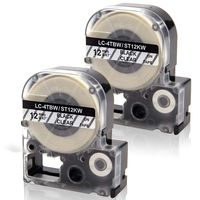 Absonic LK-4TBN ST12KW LC-4TBN9 LabelWorks Clear LK Label Tape Cartridge Compatible for Epson LW-300 LW-400 LW-500 LW-600P LW-700 Label Maker, Black on Clear, 1/2'' x 26.2', 12mm x 8m, 2-Pack