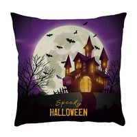 (45x 45 cm) Throw Pillow Covers,Happy Halloween Ghosts Decoration Pillow Case Holiday Home Decor Linen 2 Sides Printed Zipper Cushion Pillowcase