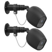 Anti-Theft Mount and Case for Arlo Pro and Arlo Pro 2 Camera, Outdoor Security Chain Lock Wall Mount with Protective Silicone Cover Skin, 2 Pack, Black