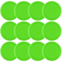 Coopay 12 Pieces Home Air Hockey Pucks 2.5 Inch Heavy Replacement Pucks for Game Tables Equipment Accessories, 13 Grams (Green)