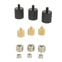 Livestream® Gear - 5/8 + 3/8 Female to 1/4" Male Thread Screw Reducer - 12 Pc Set. Screw Converters Connect Accessories to Mic Stands, Tripods, Etc. (12 Piece Reducer Set)