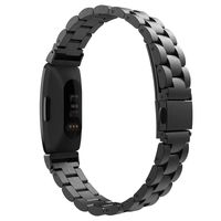 MoKo Band Compatible with Fitbit Inspire/Inspire HR Smart Watch, Stainless Steel Metal Strap Replacement Bracelet with Watch Lugs Fit Fitbit Inspire/Inspire HR - Black